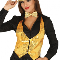 ווסט קוסם נשים פאייטים זהב בשקית PVC עם כארד/ 6 יחידות במארז