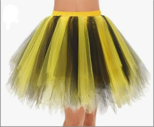 חצאית טוטו משולשים משולב צבע חום וצבע ביז' 40 ס"מ על כארד עם קולב/ 6 יחידות במארז