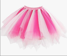 חצאית טוטו משולשים משולב צבע ורוד בהיר וצבע ורוד פוקסיה 40 ס"מ על כארד עם קולב/ 6 יחידות במארז