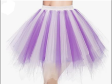 חצאית טוטו משולשים משולב צבע סגול בהיר וצבע סגול חזק 40 ס"מ על כארד עם קולב/ 6 יחידות במארז