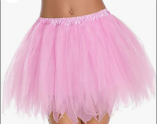 חצאית טוטו משולשים צבע ורוד 40 ס"מ 3 שכבות על כארד עם קולב/ 6 יחידות במארז