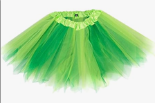 חצאית טוטו משולשים טינקרבל 40 ס"מ 3 שכבות על כארד עם קולב/ 6 יחידות במארז