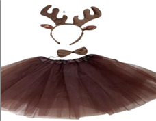 סט במבי כולל חצאית 40 ס"מ קשת ופפיון על כארד עם קולב/ 6 יחידות במארז