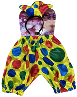 סט ליצן כולל מכנסיים וקשת על כארד/ 6 יחידות במארז