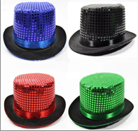 כובע קוסם פאייטים מיקס 4 צבעים/ 6 יחידות במארז