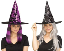 כובע מכשפה פאייטים/ 6 יחידות במארז