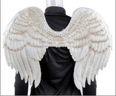 כנפיים מלאך לבן 60X44 ס"מ מחומר גומי רך על כארד תלייה / 2 יחידות במארז