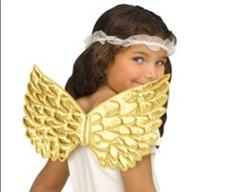 כנפיים מלאכית זהב על כארד תלייה/ 6 יחידות במארז