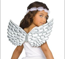 כנפיים מלאכית כסף על כארד תלייה/ 6 יחידות במארז