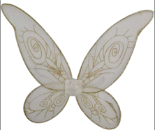 כנפיים פרפר זהב מעוצבות בשקית PVC עם כארד/ 6 יחידות במארז