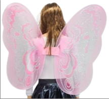 כנפיים פרפר ורוד מפוארות ענקיות גודל 89X82 בשקית PVC עם כארד/ 3 יחידות במארז