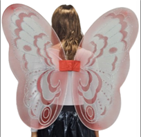 כנפיים פרפר אדום מפוארות ענקיות גודל 89X82 בשקית PVC עם כארד/ 3 יחידות במארז