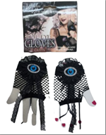 כפפות רשת עם עיניים בשקית עם כארד/ 6 יחידות במארז