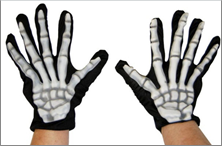 כפפות שלד בשקית עם כארד/ 6 יחידות במארז