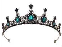 כתר מלכה מתכת אבנים טורקיז/ 2 יחידות במארז