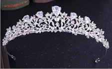 כתר נסיכה מתכת משובץ אבנים/ 6 יחידות במארז