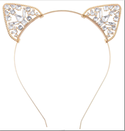 כתר מתכת חתול משובץ יהלומים/ 6 יחידות במארז