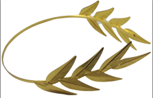 כתר עלים מתכת ליווני/ 6 יחידות במארז