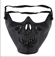 מסכה חצי פנים שלד שחור על כארד/ 6 יחידות במארז