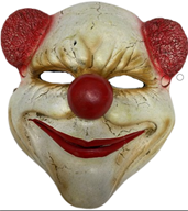 מסכה ליצן מוח מפחיד על כארד/ 6 יחידות במארז