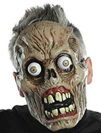 מסכה זומבי מפחיד עם עיניים מתגלגלות על כארד/ 6 יחידות במארז