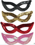 מסכה עיניים פאייטים בשקית PVC עם כארד/ 12 יחידות במארז