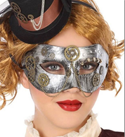 מסכה מידברן מעוצבת כסף על כארד/ 6 יחידות במארז