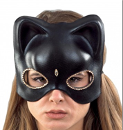 מסכה חתולה שחורה על כארד/ 6 יחידות במארז