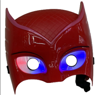 מסכה עטלף אדום עם אורות על כארד/ 6 יחידות במארז