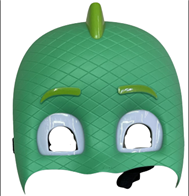 מסכה לטאה ירוקה עם אורות על כארד/ 6 יחידות במארז