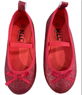 נעלי נסיכות אדום נצנצים  18 יחידות במארז