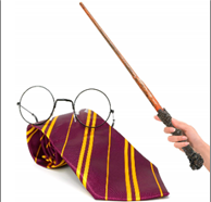 סט סטודנט כולל שרביט קסמים עניבה ומשקפיים/ 6 יחידות במארז