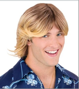 פאה גבר בלונד שביל באמצע בשקית PVC עם כארד/ 6 יחידות במארז