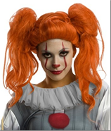 פאה ליצן מפחיד בשקית PVC עם קולב  / 6 יחידות במארז