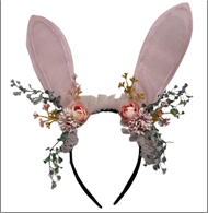 קשת ארנבת מפואר עם פרחים על כארד/ 6 יחידות במארז