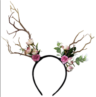 קשת ענפים עם פרחים לבמבי על כארד/ 6 יחידות במארז