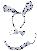 סט כלב דלמט 3 חלקים קשת זנב ופפיון על כארד/ 6 יחידות במארז