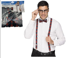 סט חנון כולל שלייקס אדום כחול משקפיים ופפיון/ 6 יחידות במארז