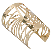 צמיד מתכת מעוצב צבע זהב/ 6 יחידות במארז