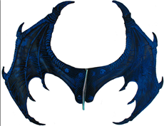 כנפיים דרקון כחול ענק מחומר PU איכותי