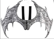 כנפיים דרקון כסף ענק מחומר PU איכותי