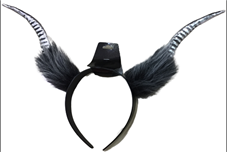 קשת קרניים כסף עם פרווה/ 6 יחידות במארז