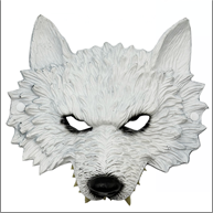 מסכה זאב לבן מחומר PU איכותי על כארד / 2 יחידות במארז