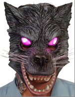 מסכה זאב מפחיד מחומר PU איכותי על כארד / 2 יחידות במארז