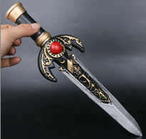 סכין לוחם יהלום אדום מחומר PU איכותי גודל 31 ס"מ/ 2 יחידות במארז