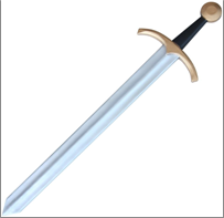 חרב לוחם אביר מחומר PU איכותי גודל 87 ס"מ/ 2 יחידות במארז