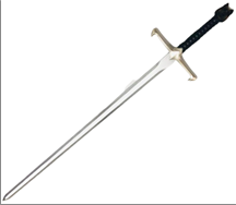 חרב לוחם אביר שיניים מחומר PU איכותי גודל 88 ס"מ/ 2 יחידות במארז