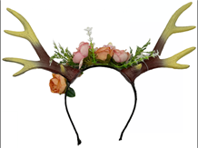 קשת במבי מפוארת עם פרחים מחומר PU על כארד/ 3 יחידות במארז