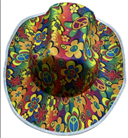 כובע פרחים צבעוני היפי/ 6 יחידות במארז