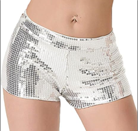 מכנסון פאייטים כסף מידות M/L בשקית PVC עם כארד/ 6 יח במארז